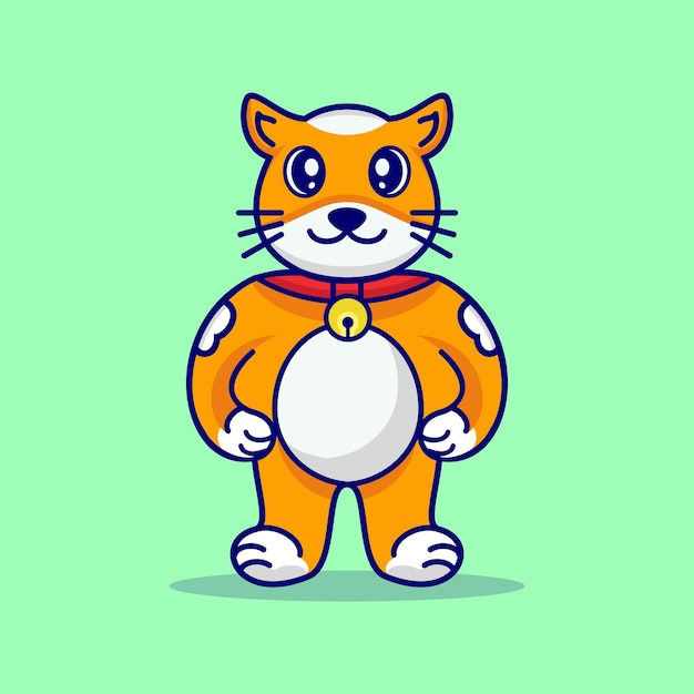 Vector ilustración de icono de vector de dibujos animados lindo gato