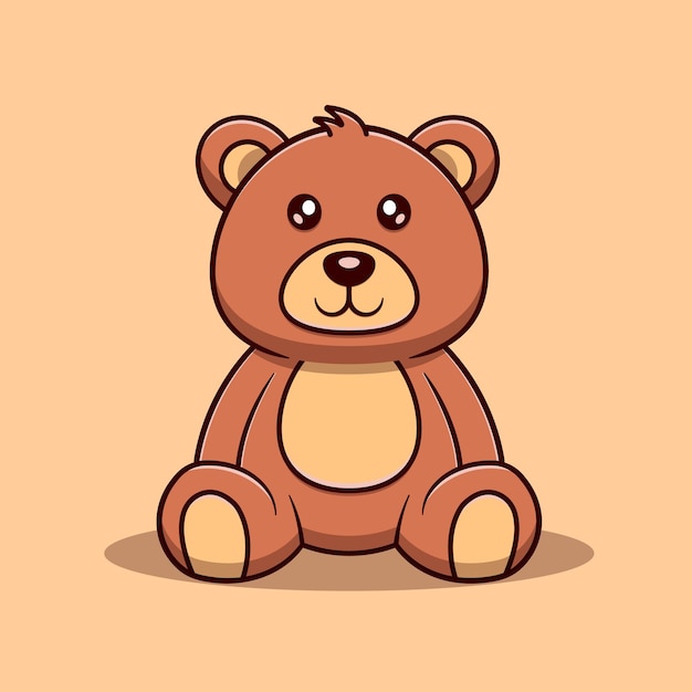 Ilustración de icono de vector de dibujos animados lindo oso. Icono animal concepto vector aislado. estilo de dibujos animados plana