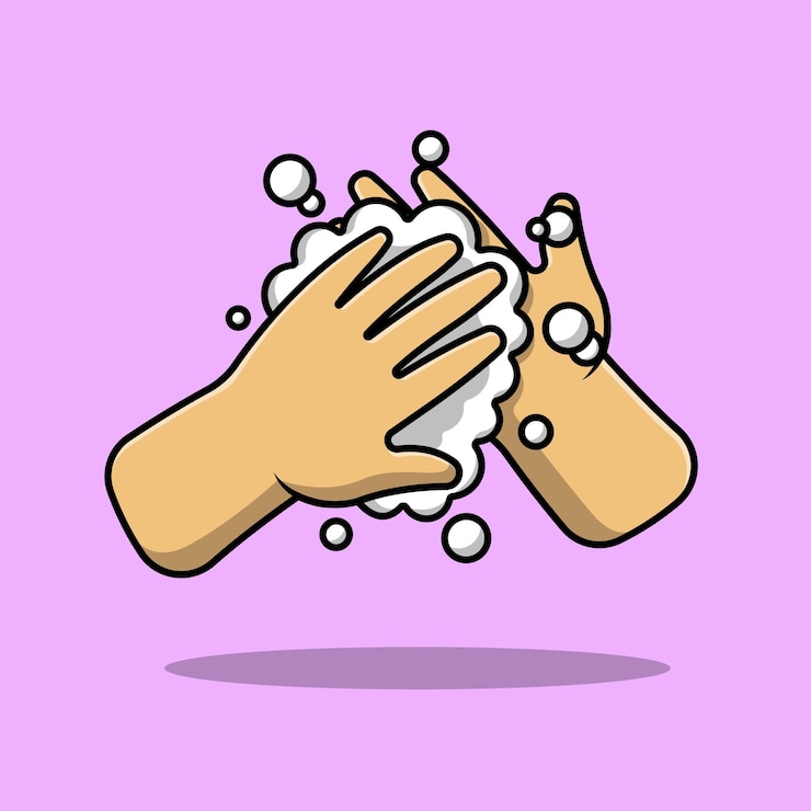 Vector ilustración de icono de vector de dibujos animados de mano de lavado