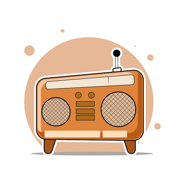 ilustración de icono de vector de dibujos animados de música de radio vectorial. concepto de icono de música de tecnología aislar