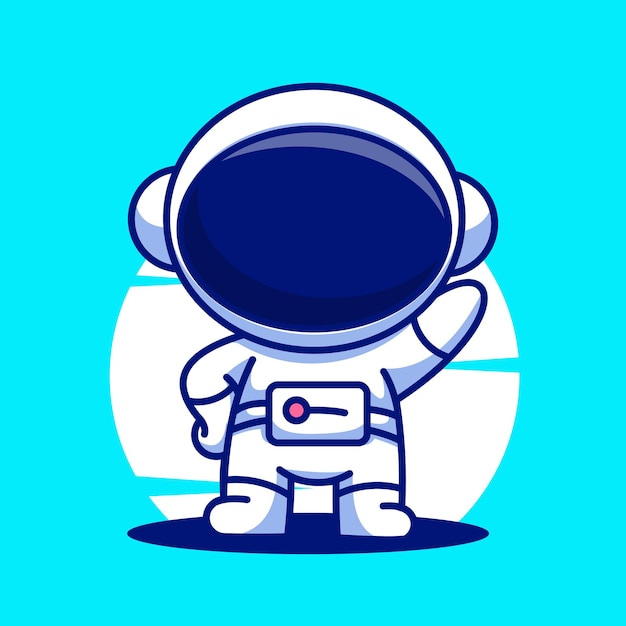 Ilustración de icono de vector de dibujos animados de niño astronauta