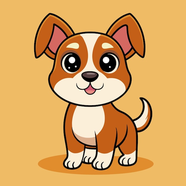Ilustración de icono de vector de dibujos animados de perro lindo