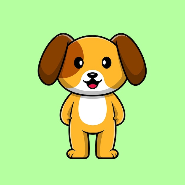 Ilustración de icono de vector de dibujos animados de pie de perro lindo