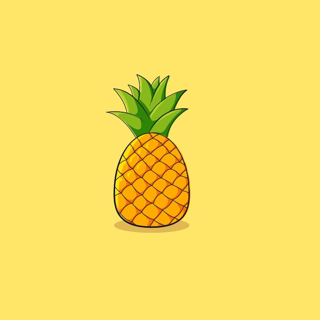 Vector ilustración de icono de vector de dibujos animados de piña