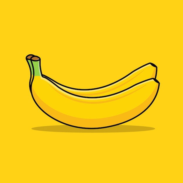 Ilustración de icono de vector de dibujos animados de plátano. Icono de fruta concepto vector aislado. Ilustración de plátano