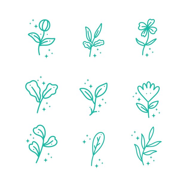 Ilustración de icono de vector de diseño de logotipo de flor