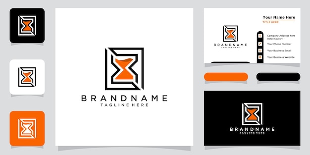 Ilustración de icono de vector de diseño de logotipo de reloj de arena