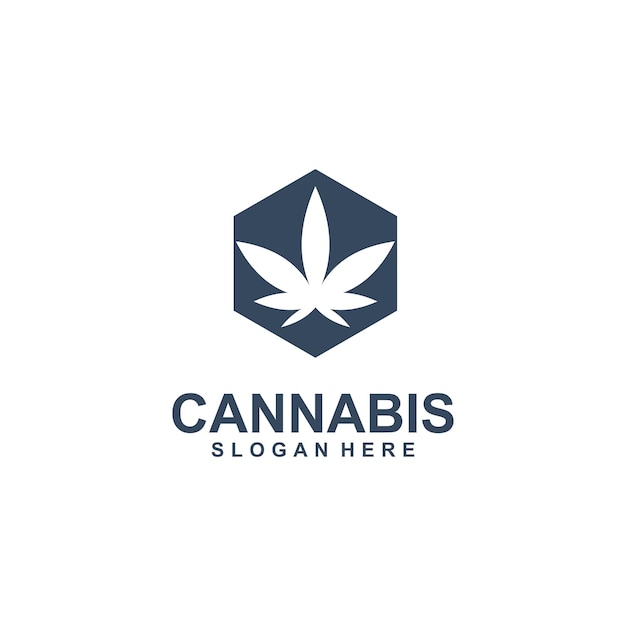 Ilustración de icono de vector de diseño de plantilla de logotipo de cannabis