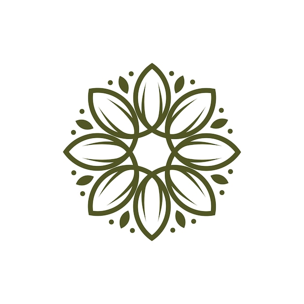 Ilustración de icono de vector de diseño de plantilla de logotipo de patrón floral