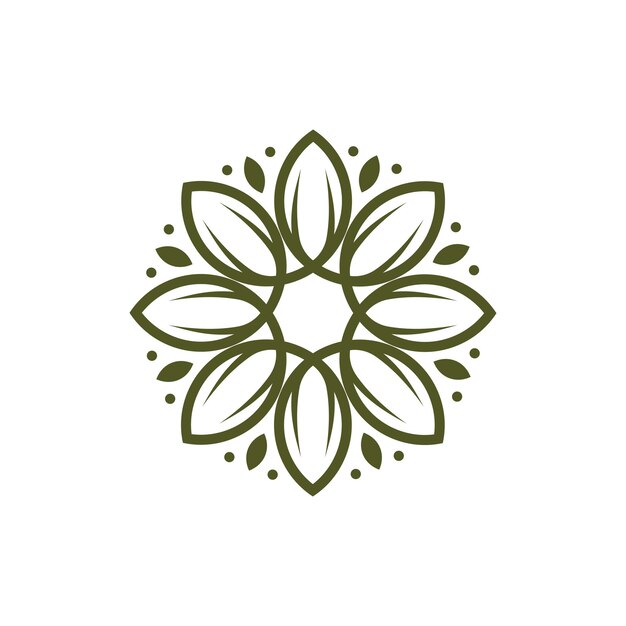Ilustración de icono de vector de diseño de plantilla de logotipo de patrón floral