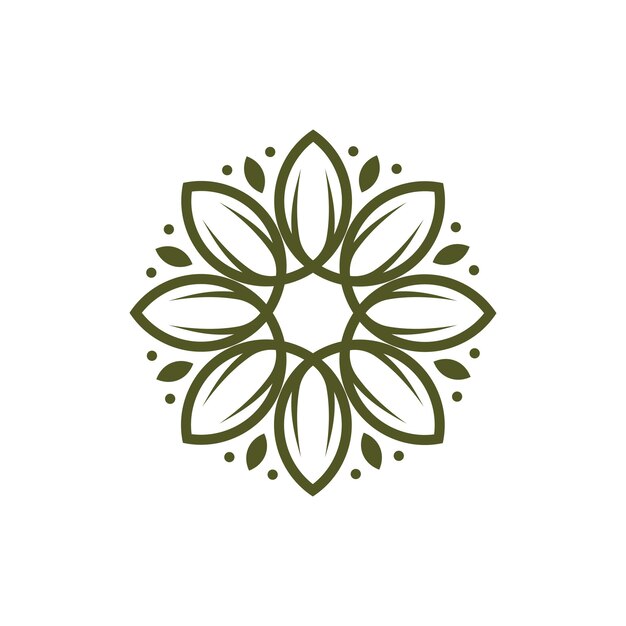 Ilustración de icono de vector de diseño de plantilla de logotipo de patrón floral