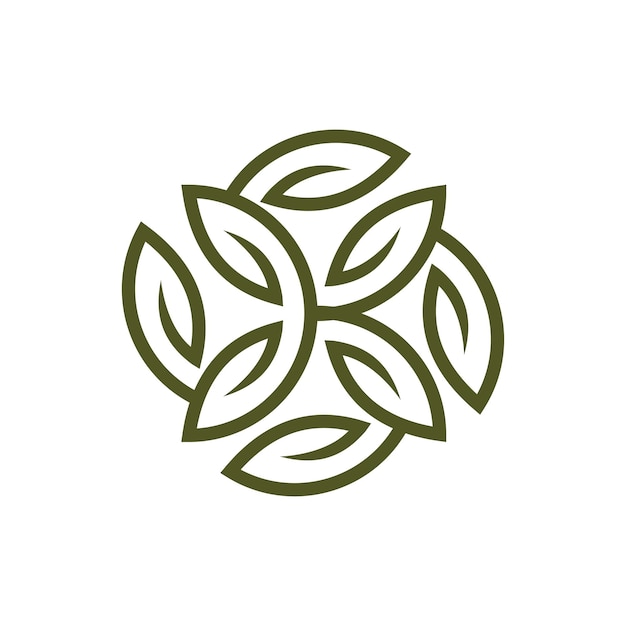 Ilustración de icono de vector de diseño de plantilla de logotipo de patrón floral