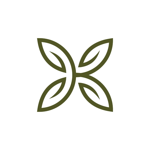 Ilustración de icono de vector de diseño de plantilla de logotipo de patrón floral