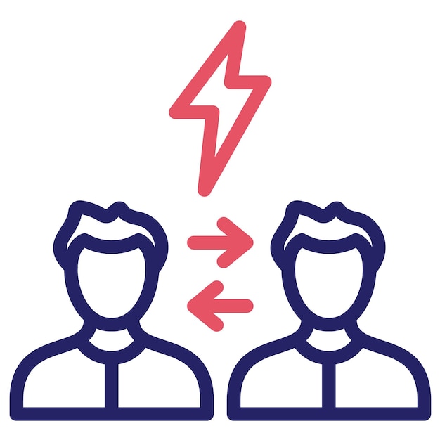 Ilustración del icono del vector de disputas del conjunto de iconos de habilidades para la vida