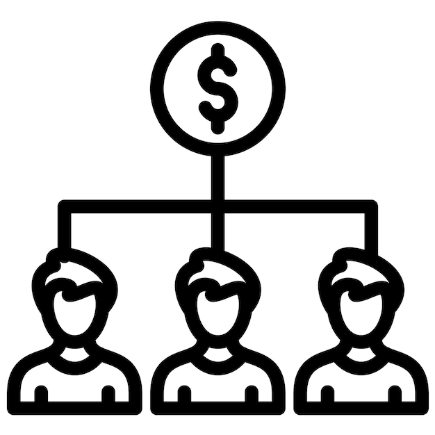 Ilustración del icono del vector de distribución de efectivo del conjunto de iconos de la economía empresarial