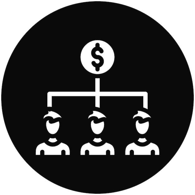 Ilustración del icono del vector de distribución de efectivo del conjunto de iconos de la economía empresarial