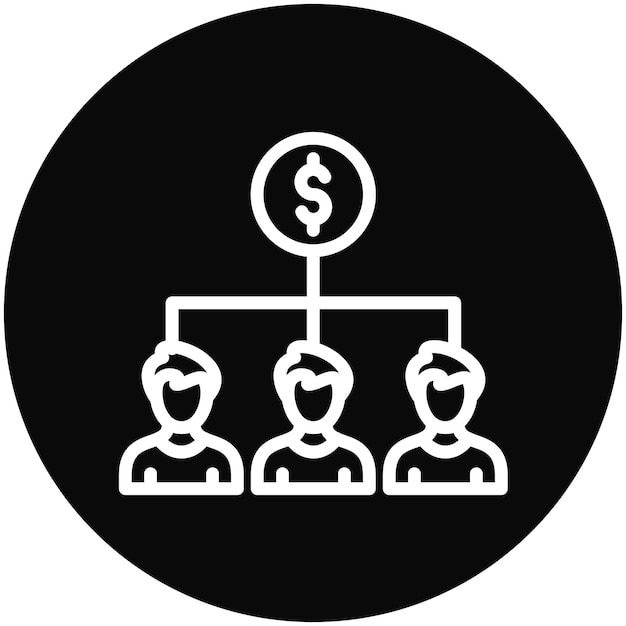 Ilustración del icono del vector de distribución de efectivo del conjunto de iconos de la economía empresarial