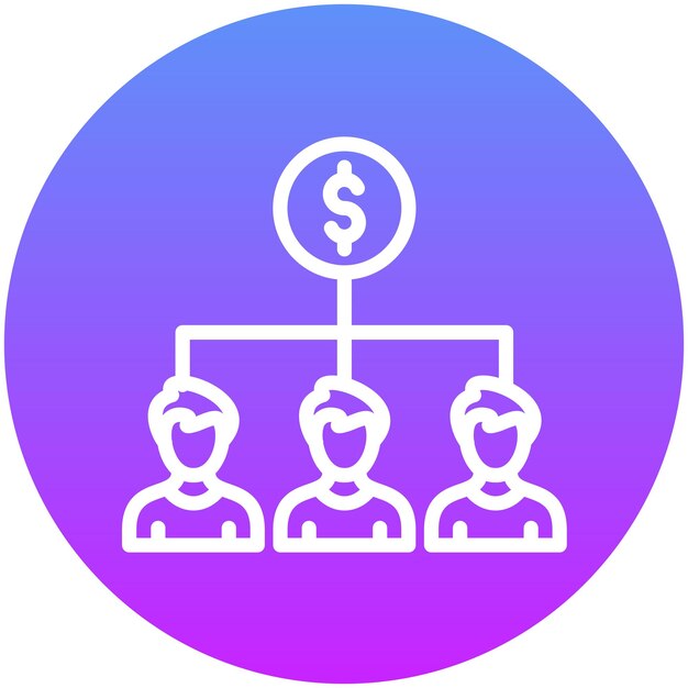 Ilustración del icono del vector de distribución de efectivo del conjunto de iconos de la economía empresarial