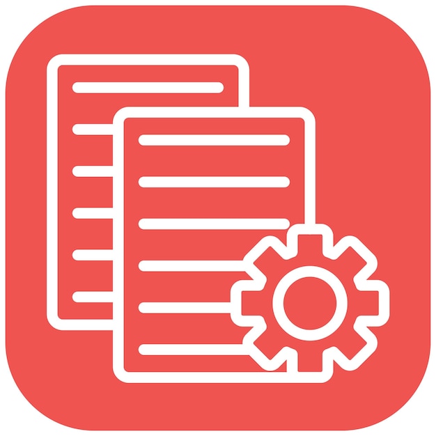 Ilustración del icono del vector de documentación del proceso del conjunto de iconos de garantía de calidad