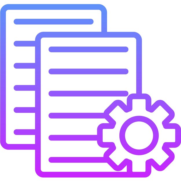 Ilustración del icono del vector de documentación del proceso del conjunto de iconos de garantía de calidad