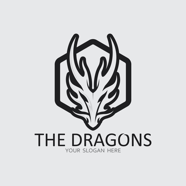 Ilustración de icono de vector de dragón