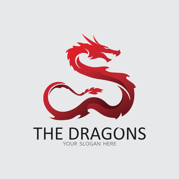 Ilustración de icono de vector de dragón
