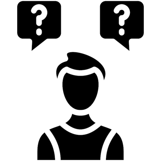 Ilustración del icono del vector de duda del conjunto de iconos de Generation Gap