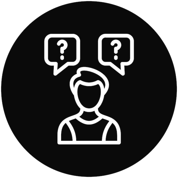Ilustración del icono del vector de duda del conjunto de iconos de Generation Gap