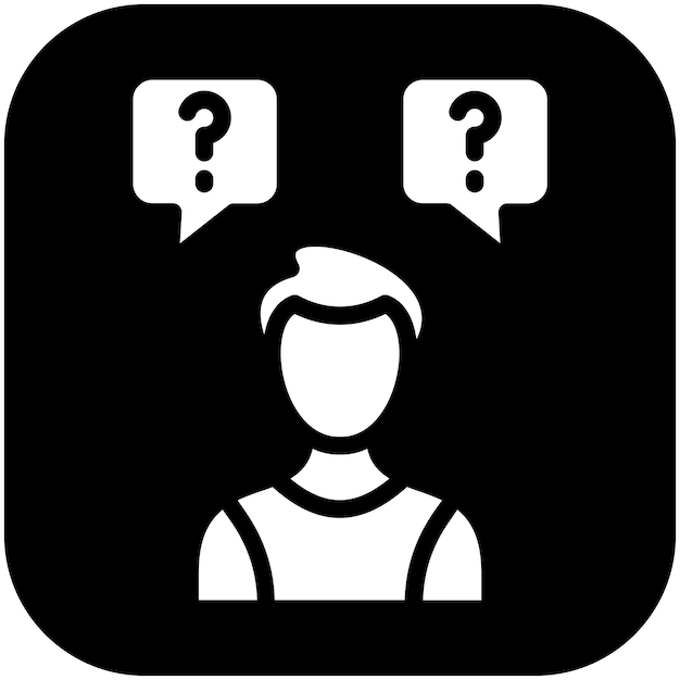 Ilustración del icono del vector de duda del conjunto de iconos de Generation Gap