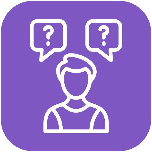 Ilustración del icono del vector de duda del conjunto de iconos de Generation Gap