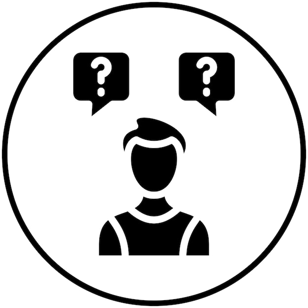 Ilustración del icono del vector de duda del conjunto de iconos de Generation Gap