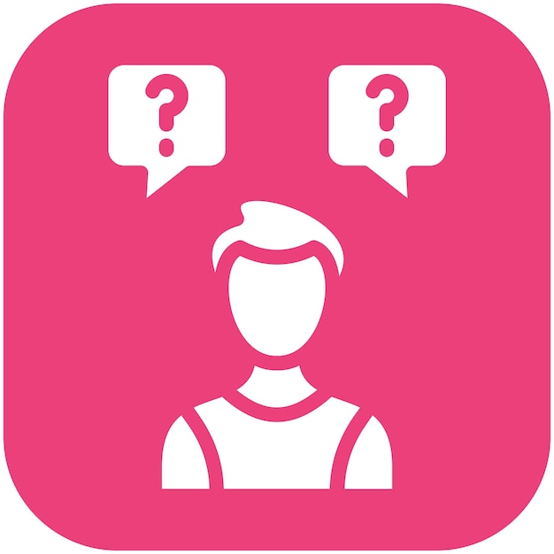 Ilustración del icono del vector de duda del conjunto de iconos de Generation Gap