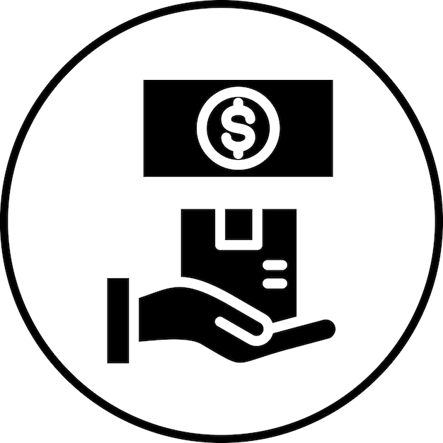 Ilustración del icono del vector de efectivo en la entrega del conjunto de iconos de entrega y logística