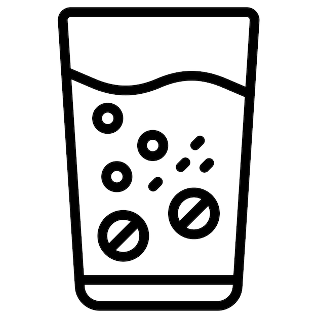 Ilustración del icono del vector efervescente del conjunto de iconos de medicina