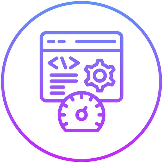 Ilustración del icono del vector de eficiencia del conjunto de iconos sin código