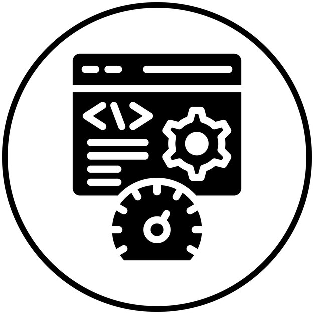Ilustración del icono del vector de eficiencia del conjunto de iconos sin código