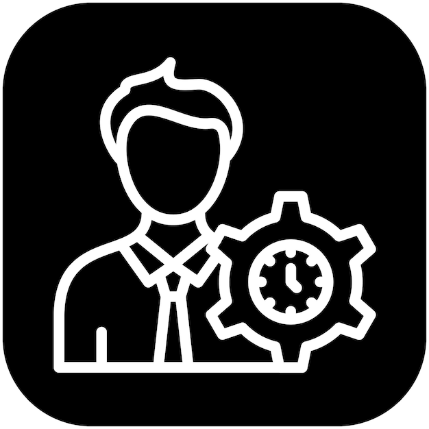 Ilustración del icono del vector de eficiencia del conjunto de iconos de formación empresarial