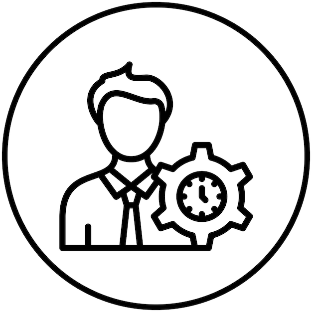 Ilustración del icono del vector de eficiencia del conjunto de iconos de formación empresarial