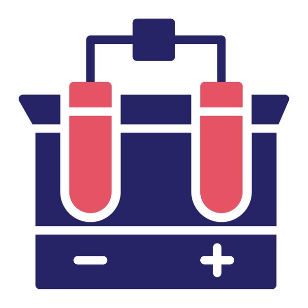 Ilustración del icono del vector de electrólisis del conjunto de iconos del proceso industrial