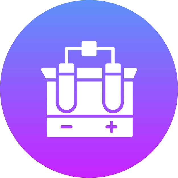 Ilustración del icono del vector de electrólisis del conjunto de iconos del proceso industrial
