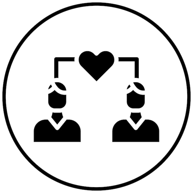 Ilustración del icono del vector de empatía del conjunto de iconos de liderazgo