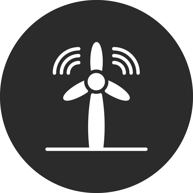 Ilustración del icono del vector de energía eólica del conjunto de iconos de la industria de la gasolina