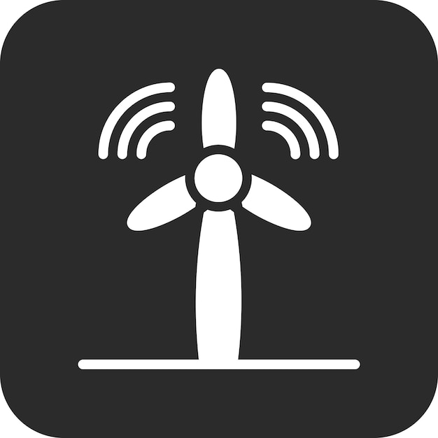 Ilustración del icono del vector de energía eólica del conjunto de iconos de la industria de la gasolina