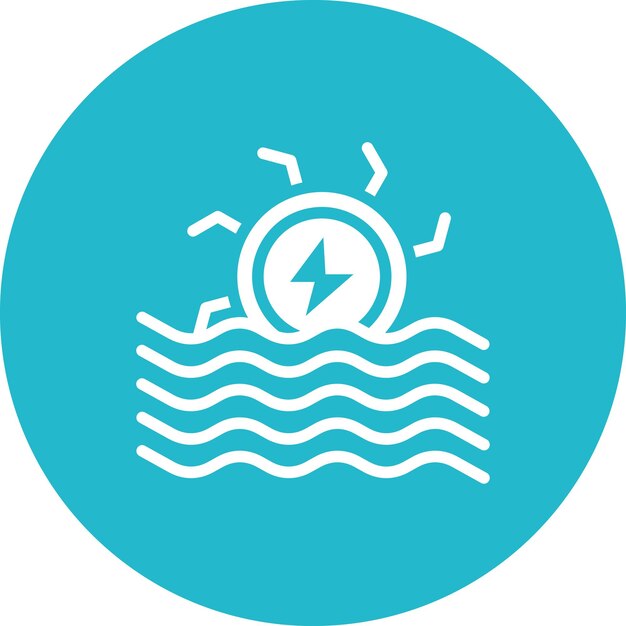 Vector ilustración del icono del vector de energía hidroeléctrica del conjunto de iconos de energía sostenible
