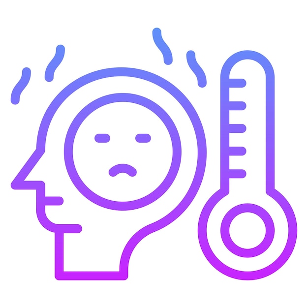 Ilustración del icono del vector de la enfermedad del conjunto de iconos de salud mental