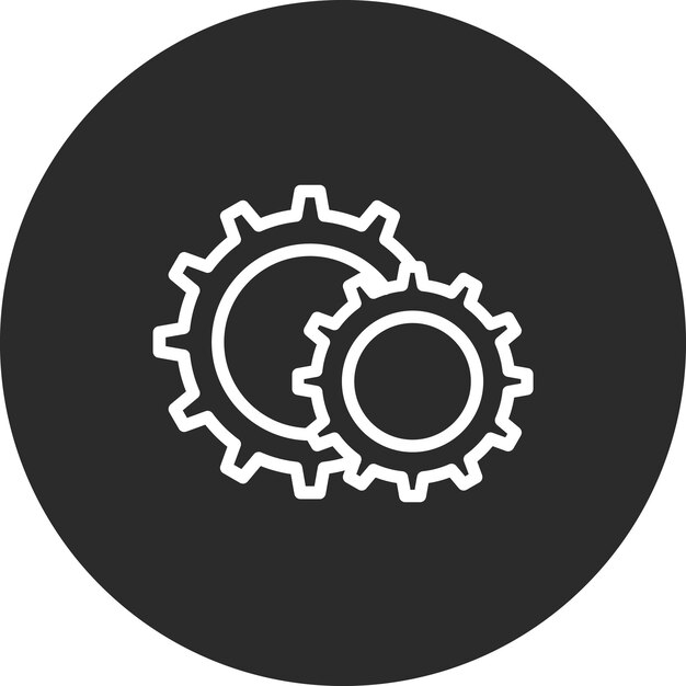 Ilustración del icono del vector de engranajes del conjunto de iconos de energía nuclear