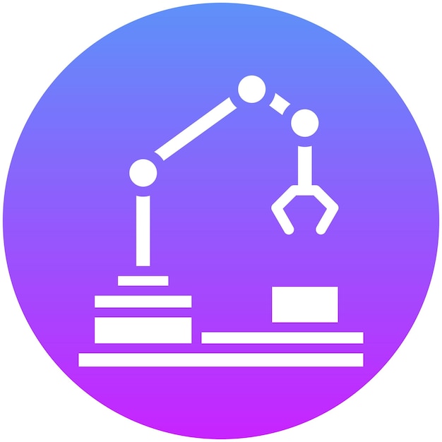 Ilustración del icono del vector de ensamblaje de la máquina del iconset de robótica