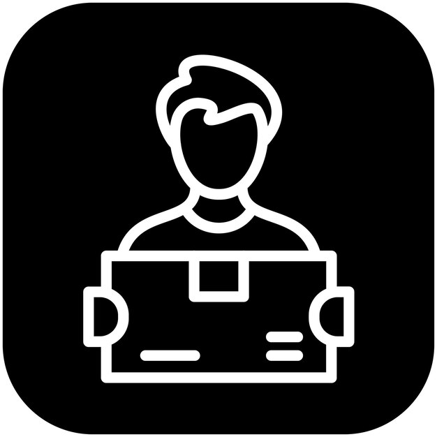 Ilustración del icono del vector de entrega de mensajería del conjunto de iconos de Gig Economy