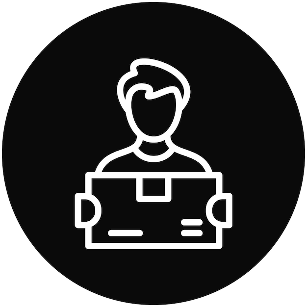 Ilustración del icono del vector de entrega de mensajería del conjunto de iconos de Gig Economy