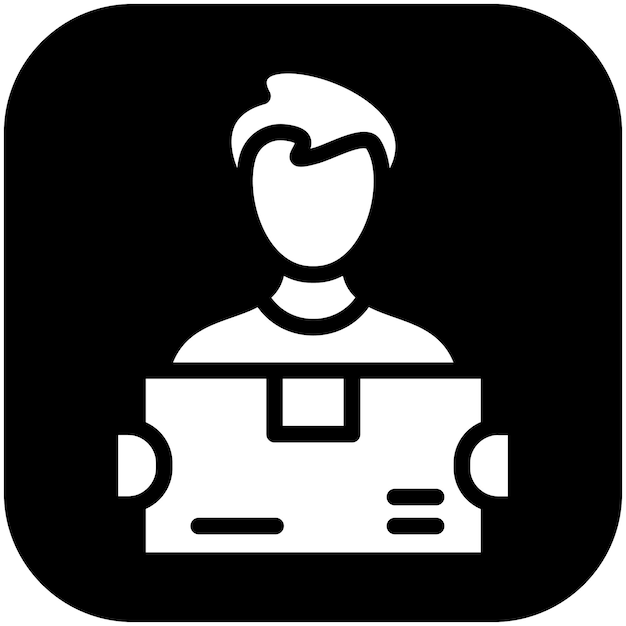 Ilustración del icono del vector de entrega de mensajería del conjunto de iconos de Gig Economy